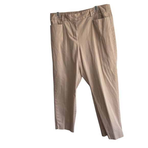 Talbots Size 12 Curvy Capri Stretch Khaki Chinos Cropped Pant Classic Preppy - Picture 11 of 14
